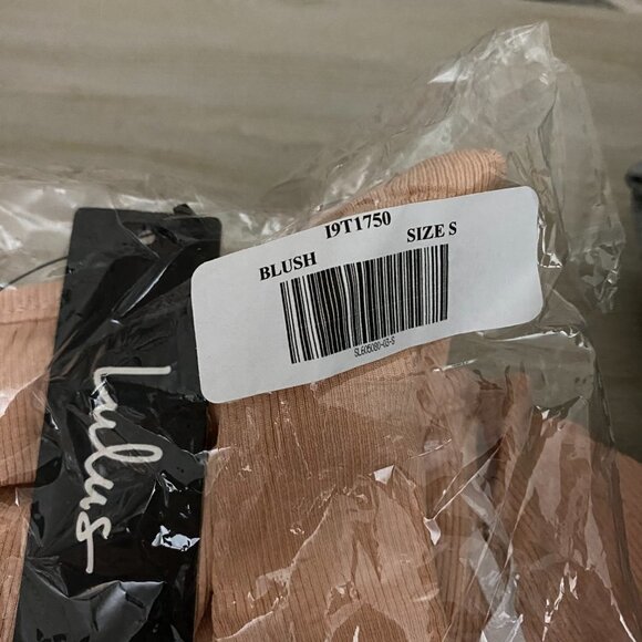 Lulus Square Neck Peplum Hem Ribbed Cropped T Shirt Ruffle Womens Small S - Picture 8 of 8